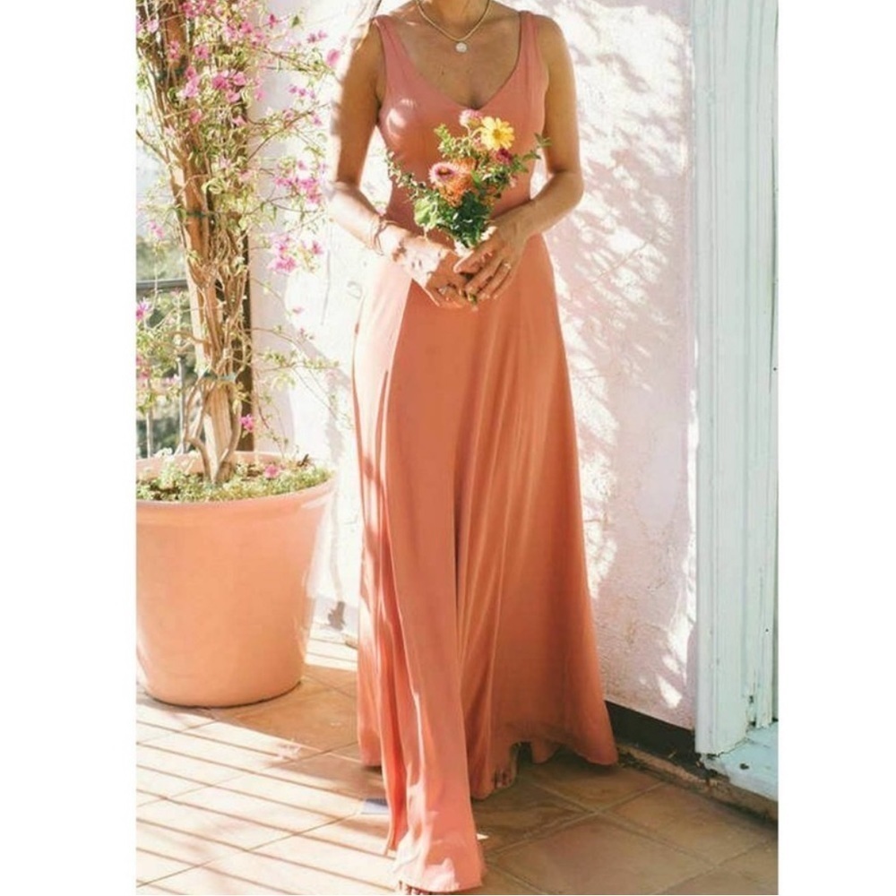 Show Me Your MuMu Jenn Maxi Dress Women’s Size Small Rustic Mauve Blush Wedding - Picture 12 of 13